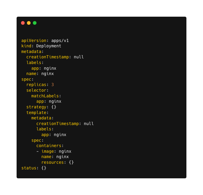 Kubernetes Object Deployment: deployment YAML file