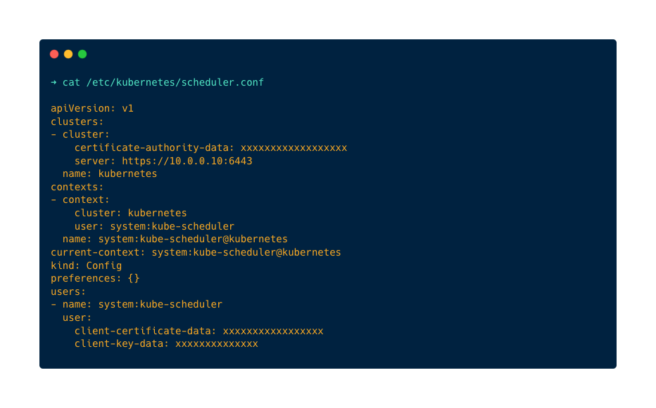 Kubernetes Configuration: scheduler configuration file